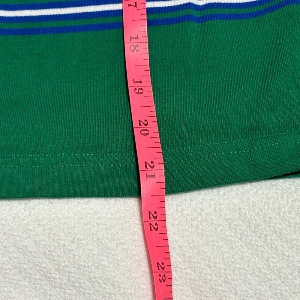 Boys green, blue & white striped heavyweight tee. Size 8. Great condition! - Picture 5 of 5